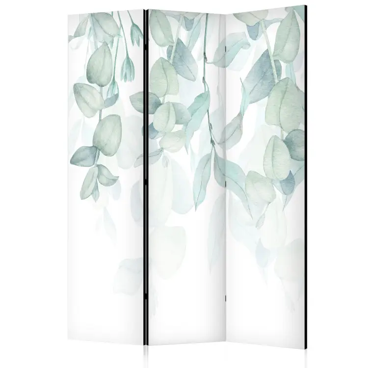 Pastel Flora - green plant leaves on a white background