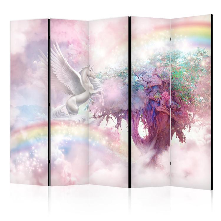 Room Divider Unicorn and Magic Tree - Pink and Rainbow Land in the Clouds II [Room Dividers]