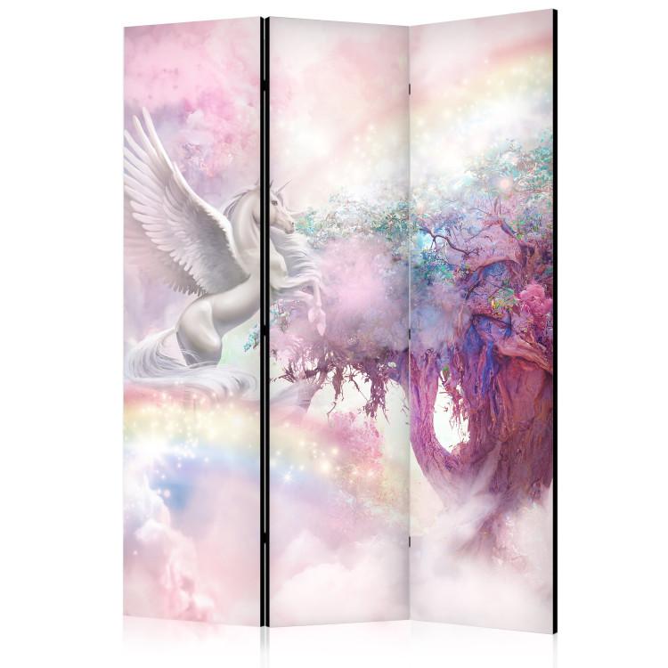 Room Divider Unicorn and Magic Tree - Pink and Rainbow Land in the Clouds [Room Dividers]