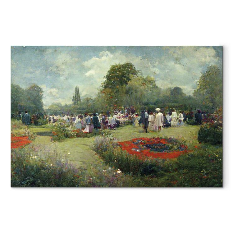Canvas Print Meeting in the Garden - An Ai-Generated Landscape in the Style of Monet