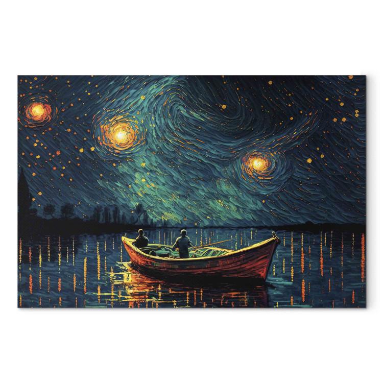Canvas Print Starry Night - Impressionistic Landscape With a View of the Sea and Sky