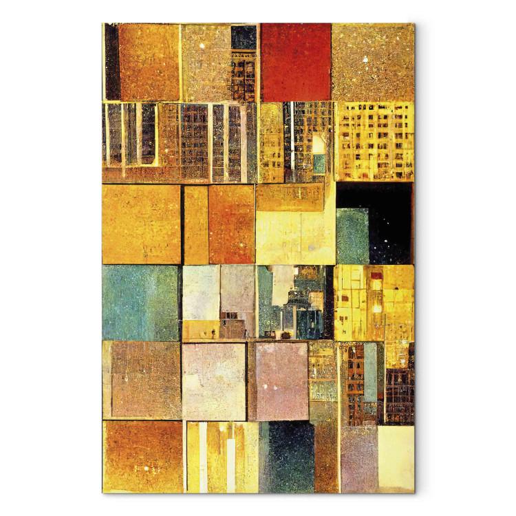 Canvas Print Abstract Squares - A Geometric Composition in Klimt’s Style
