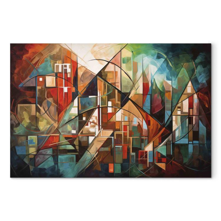 Canvas Print Abstract Landscape - Geometric Composition Generated by AI