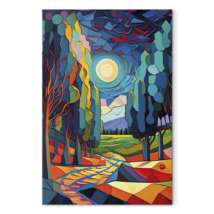 Canvas Print Modern Landscape - A Colorful Composition Inspired by Van Gogh