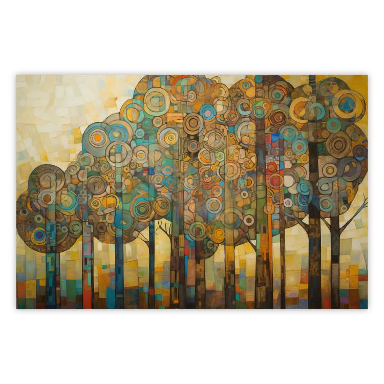 Poster Mosaic Trees - An Abstraction With a Forest Motif Generated by AI