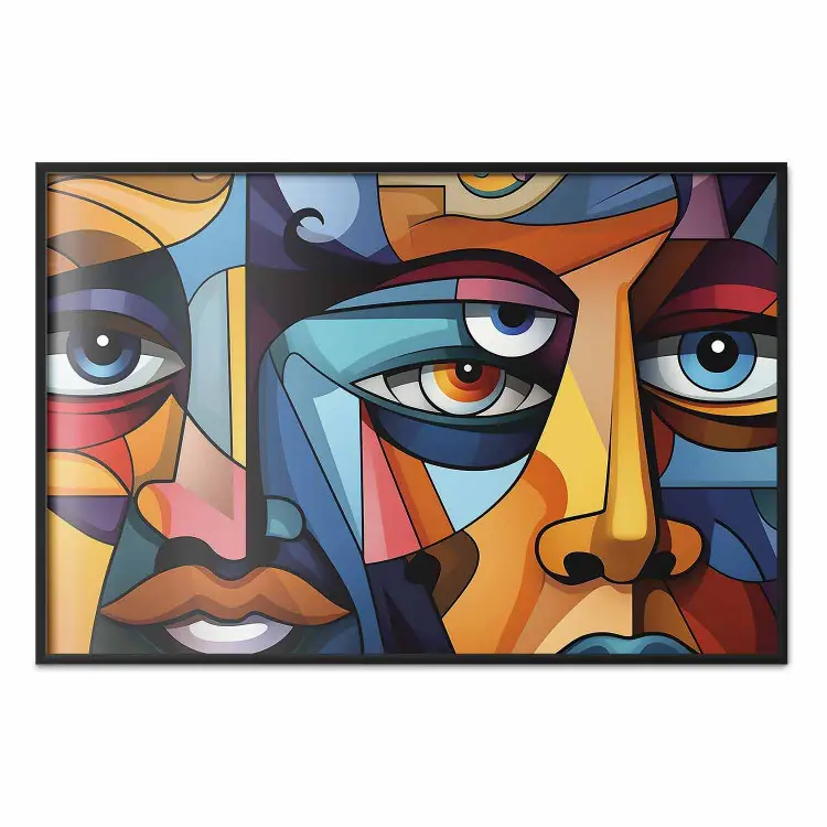Cubist Faces - A Geometric Composition in the Style of Picasso