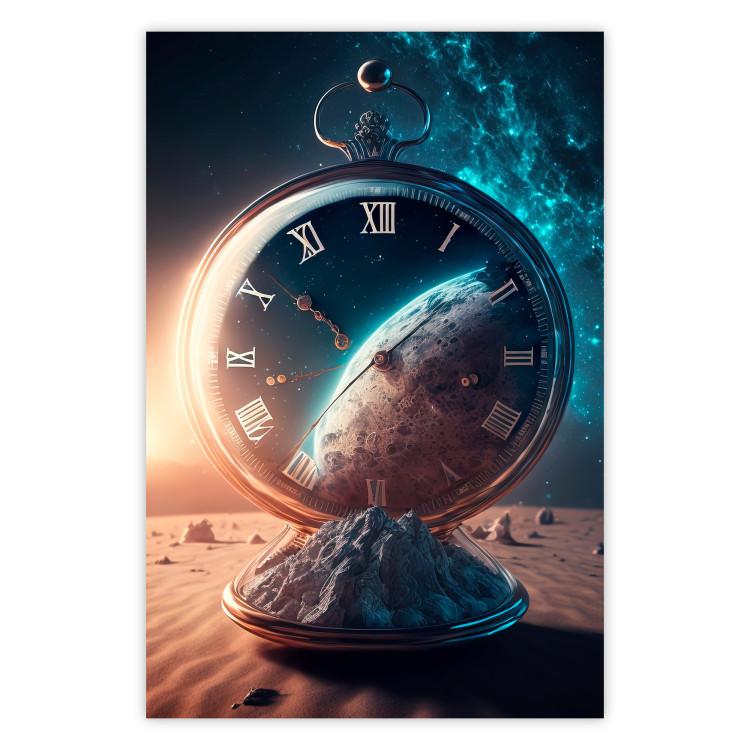 Poster Planetary Clock - Abstraction With a Time and Space Motif