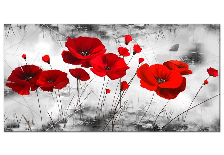 Large canvas print Red Poppy Bed II [Large Format]