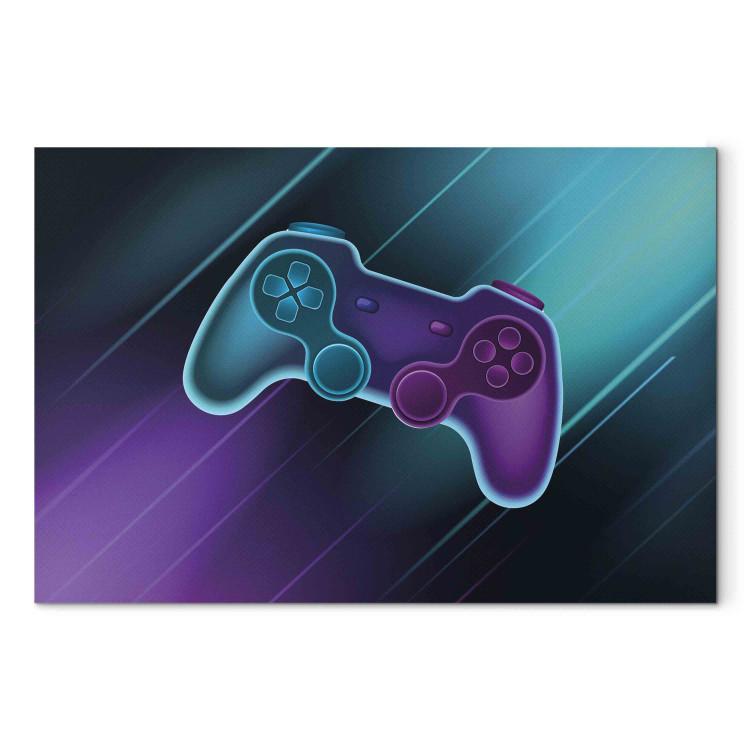 Canvas Print Console Pad - Gamer Gadget in Neon Colors on a Dark Background