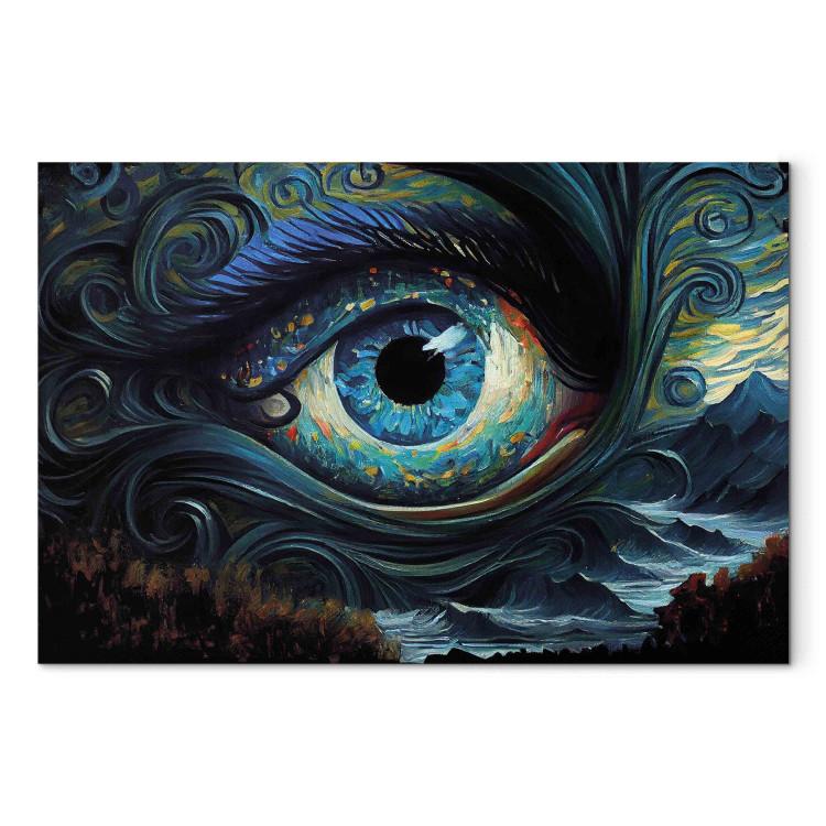 Canvas Print Blue Eye - A Composition Inspired by the Art of Van Gogh