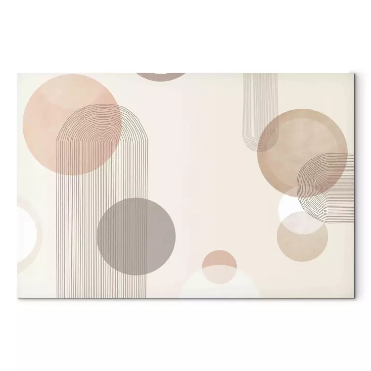 Fountain - Subtle Beige Abstraction With Brown Circles