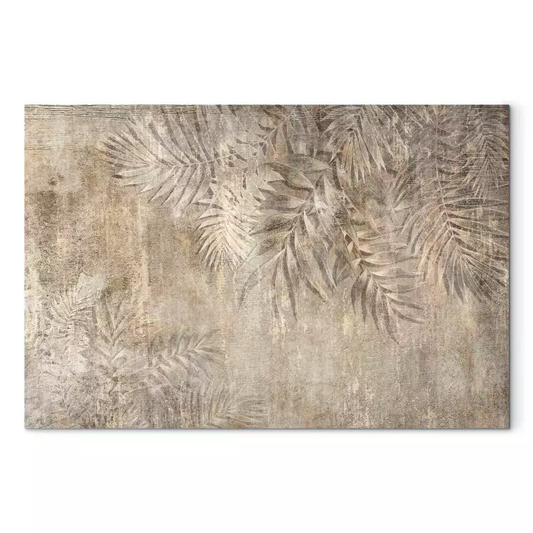 Sketch of Palm Leaves - Beige Composition With a Plant Motif
