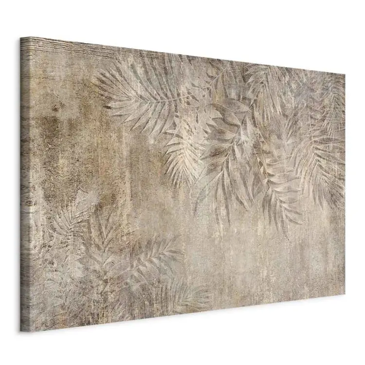 Sketch of Palm Leaves - Beige Composition With a Plant Motif