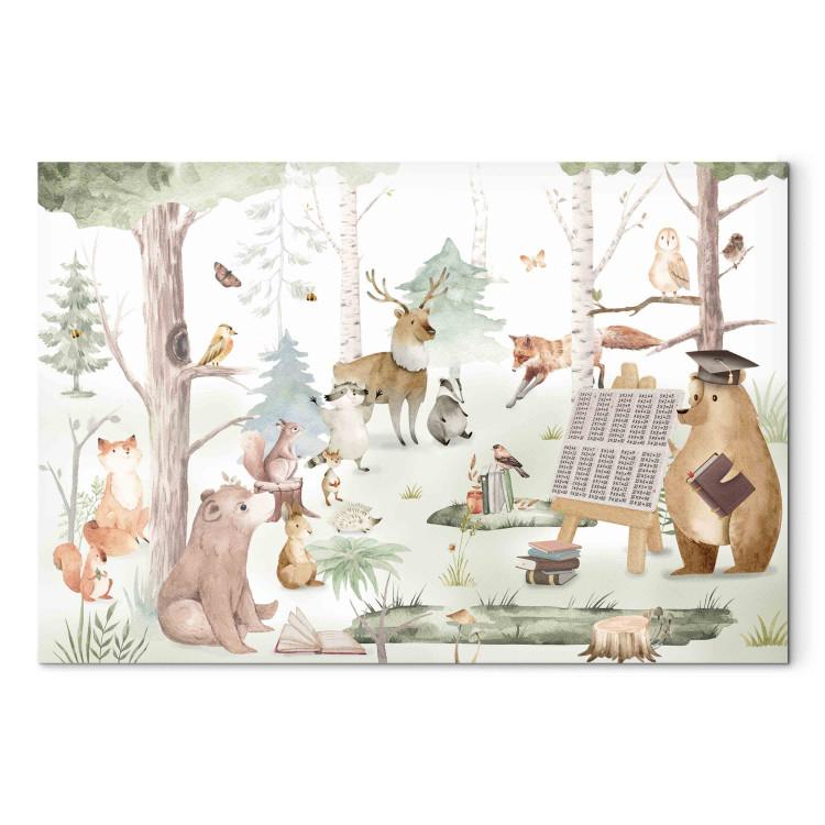 Large canvas print School in the Forest - Bear Teaching the Other Animals in the Clearing [Large Format]