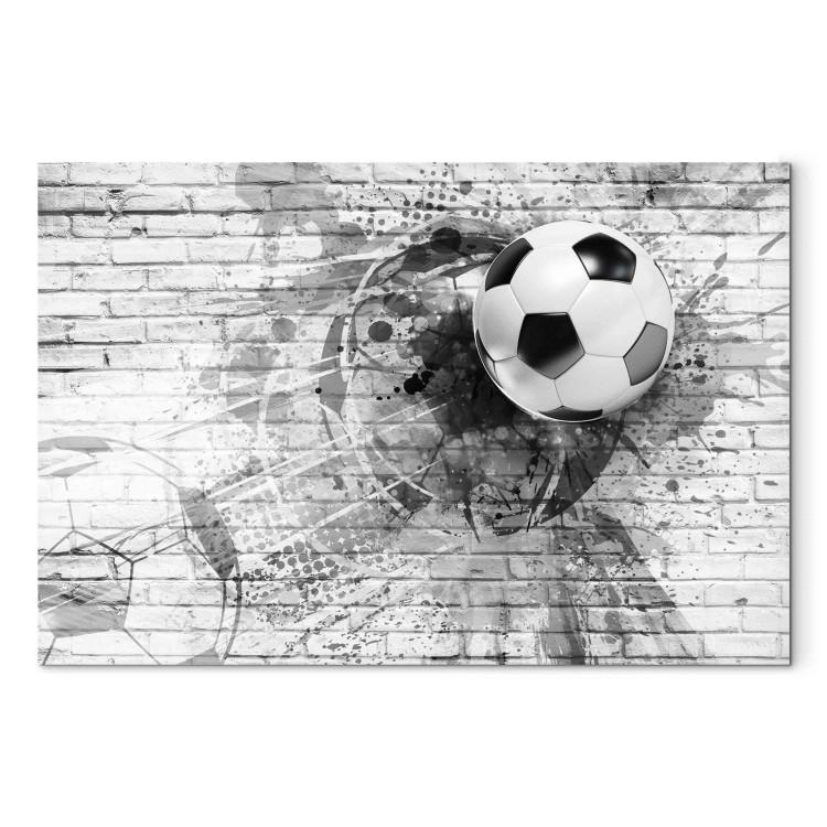 Large canvas print Dynamics of Soccer - A Speeding Ball Hitting a Brick Wall [Large Format]