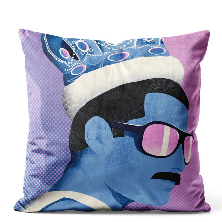 Velor Pillow Freddie Mercury - Blue Pop Art Depicting the Singer