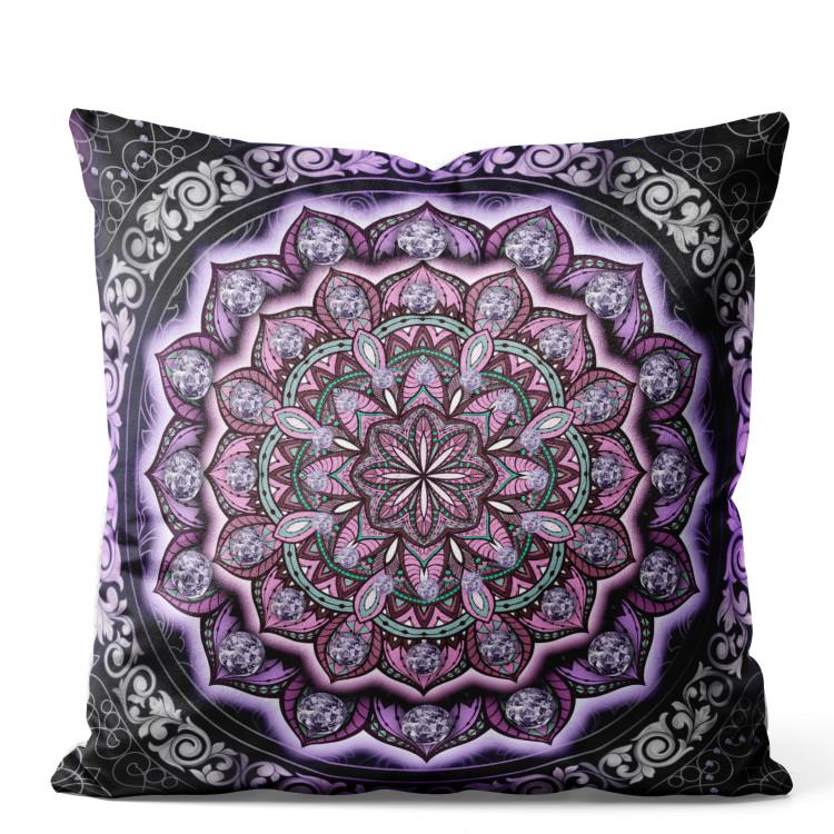 Velor Pillow A Purple Mandala - A Composition With an Oriental Ornament