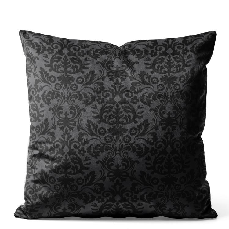 Velor Pillow Elegant Ornamentation - Black Composition With Symmetrical Pattern