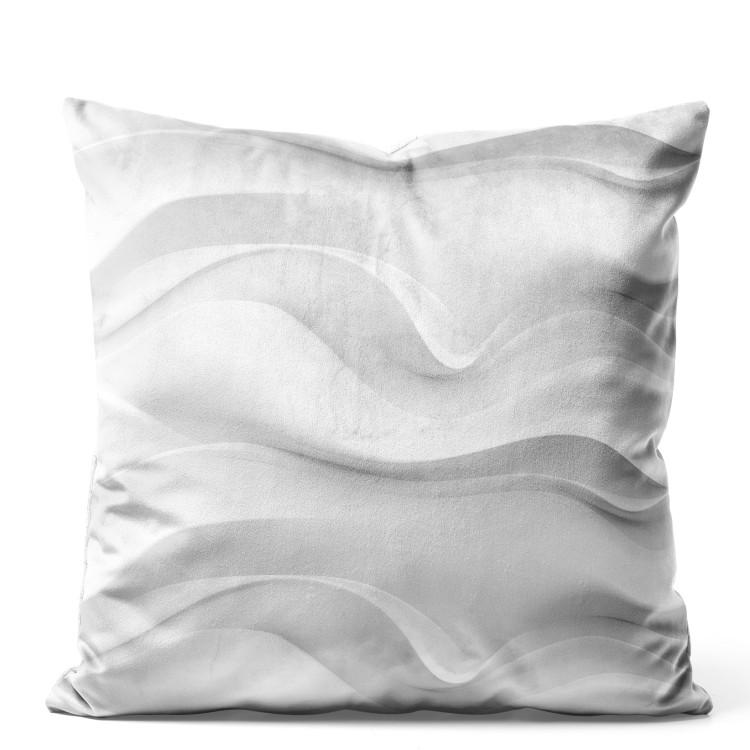 Velor Pillow White Waves - Minimalist Composition With Organic Shapes