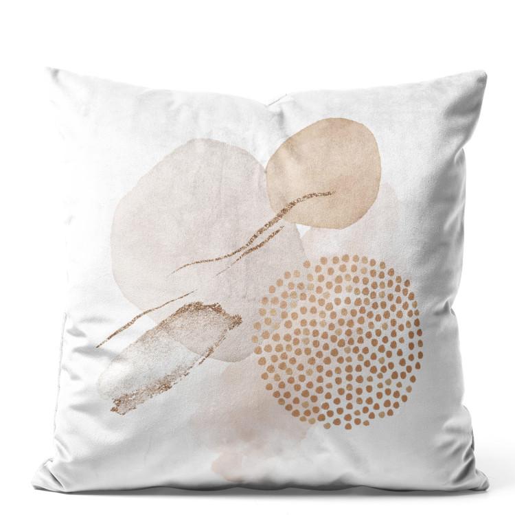 Velor Pillow Beige Forms - A Subdued Composition With Watercolor Shapes