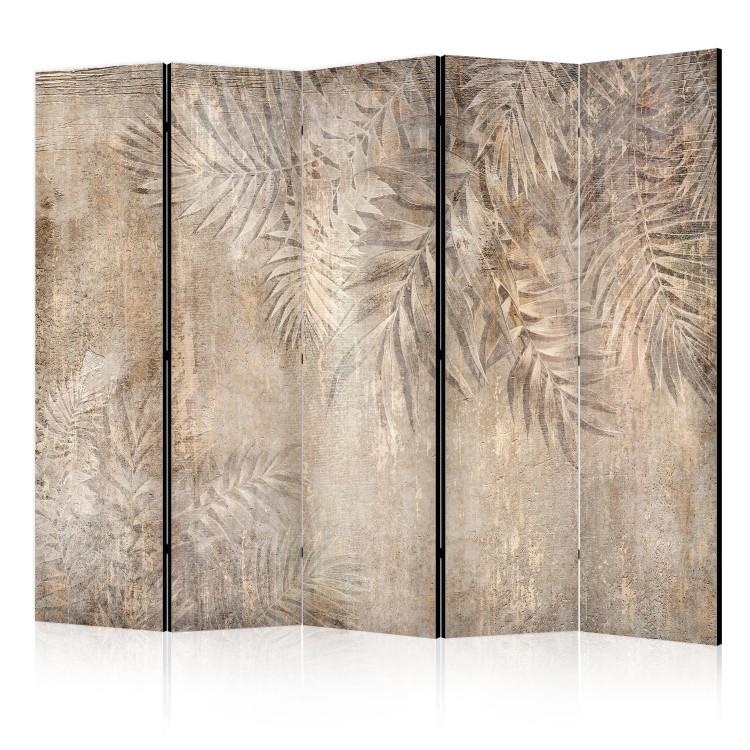 Room Divider Sketch of Palm Leaves - Beige Composition With a Plant Motif II [Room Dividers]