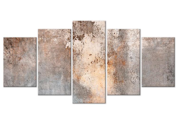 Canvas Print Wiped Rust - Abstract Structures in Sepia and Gray Colors