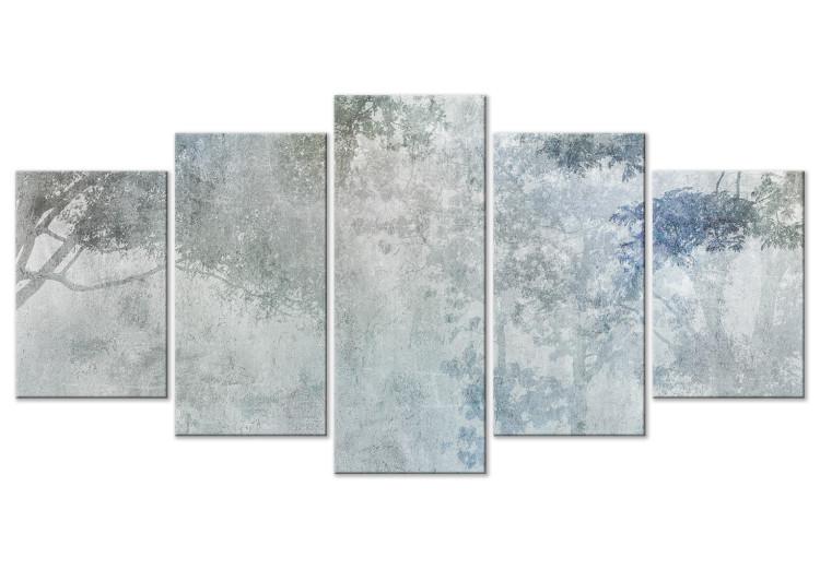 Canvas Print Trees in the Mist - Nature in Blue and Gray Tones