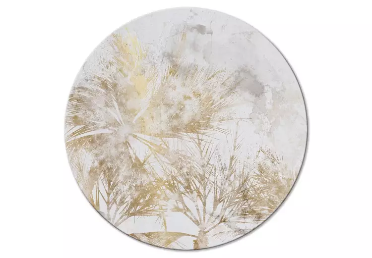 Tropical Leaves - Plants in Golden Shades on a Light Background