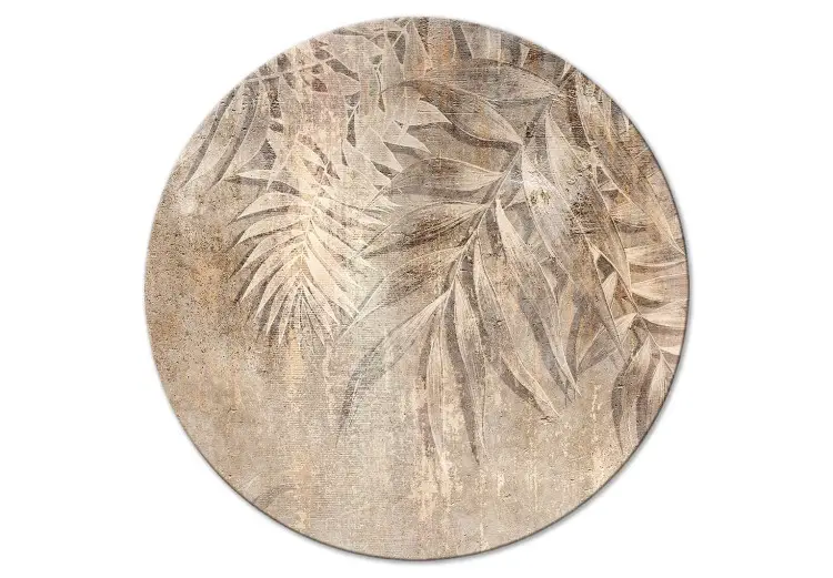 Palm Sketch - Brown Plant Composition With Large Leaves