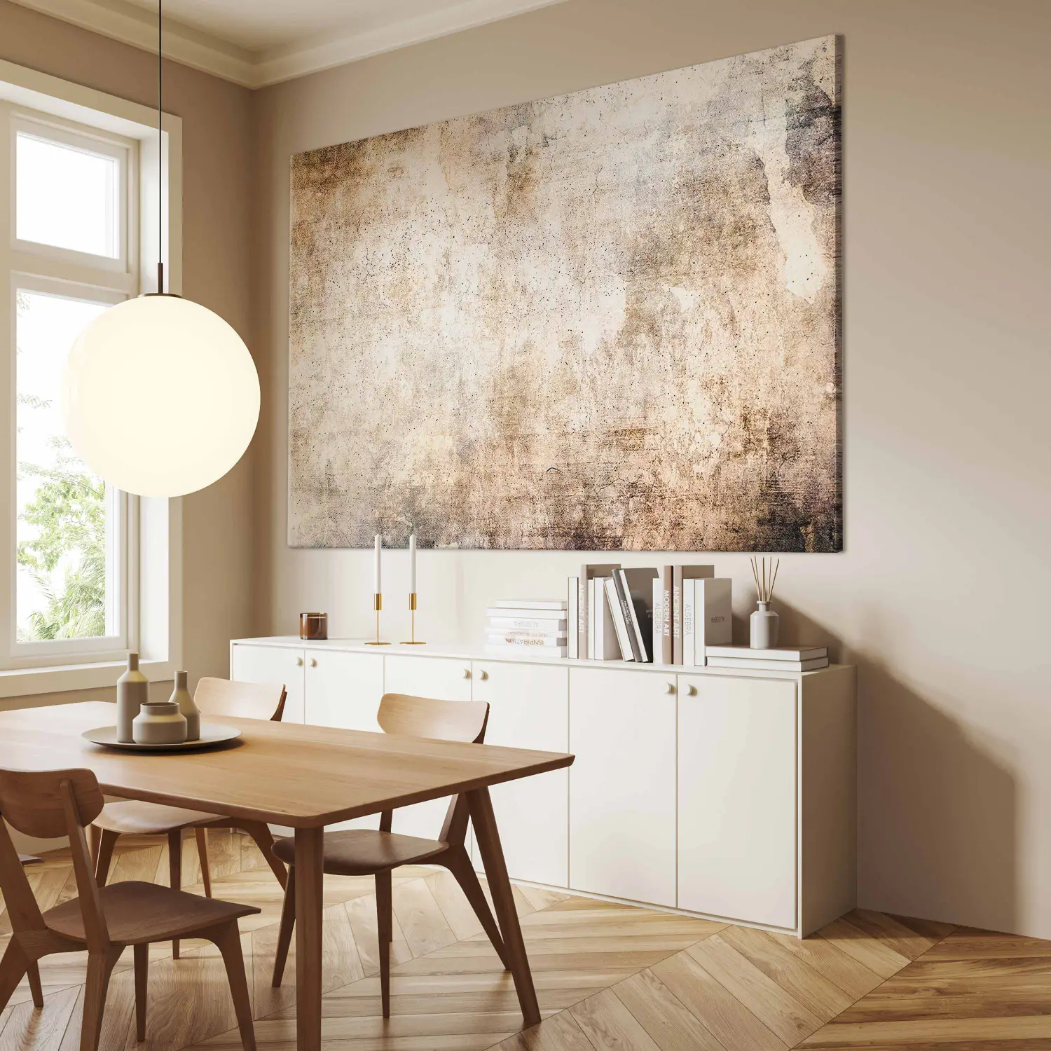 Large XXL canvas print Rust Texture - Abstract Painting in Soft