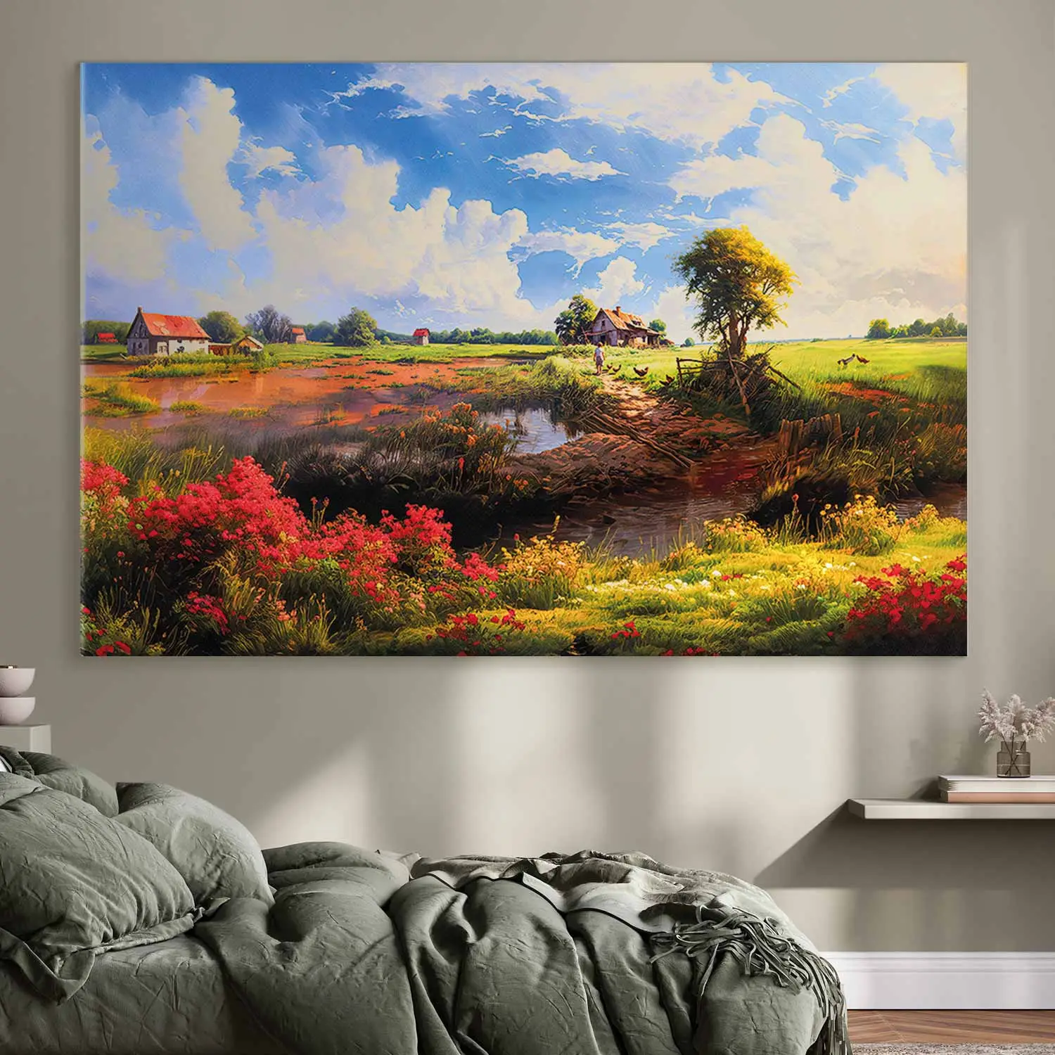 Large XXL canvas print Rural Idyll - Landscape of the Polish
