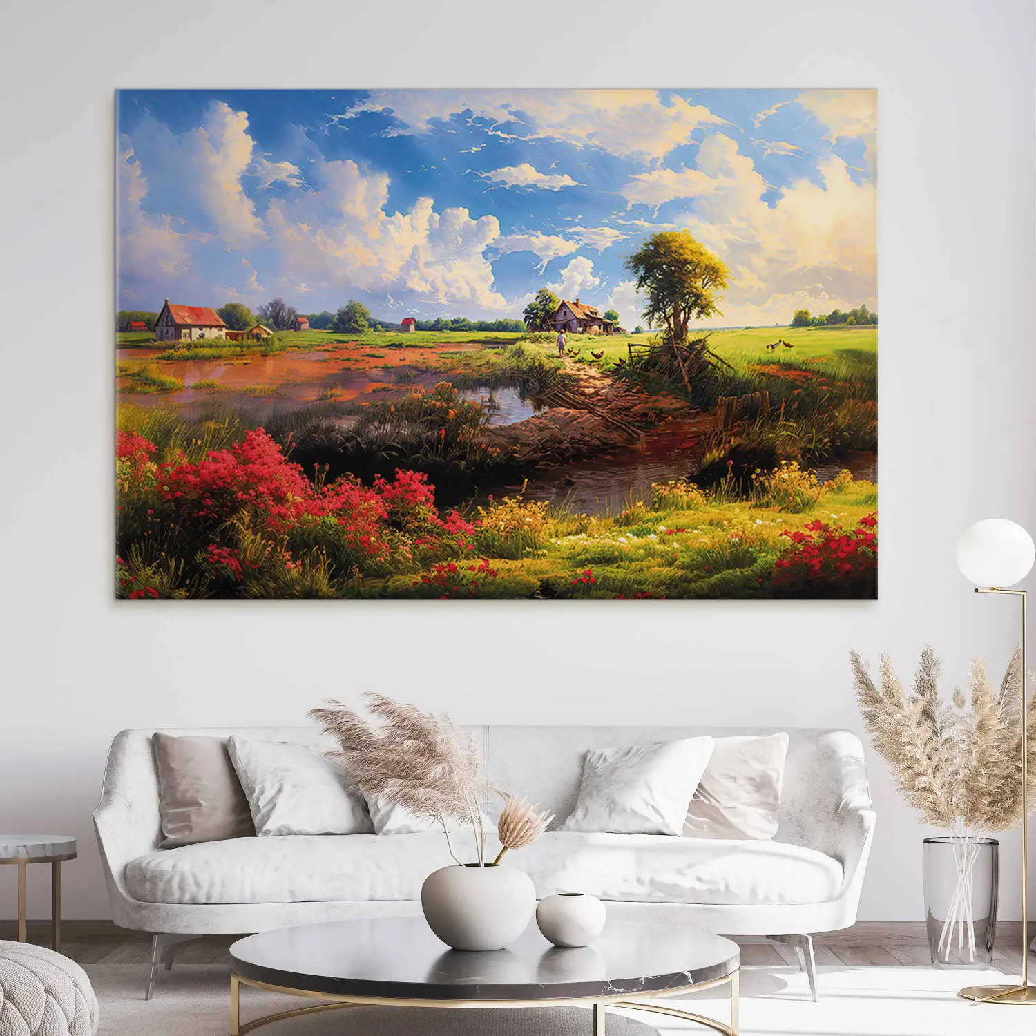 Large XXL canvas print Rural Idyll - Landscape of the Polish