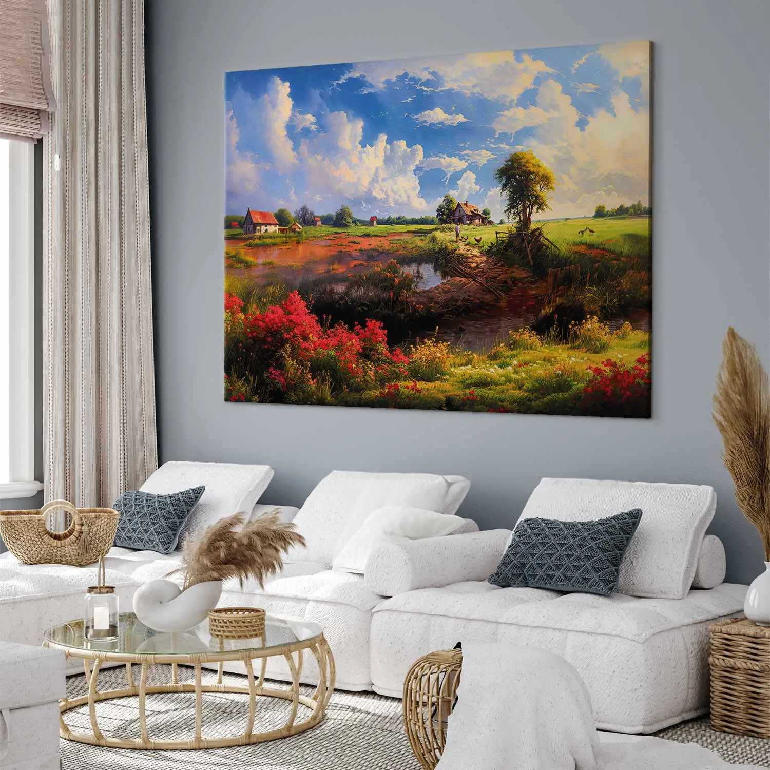 Large XXL canvas print Rural Idyll - Landscape of the Polish