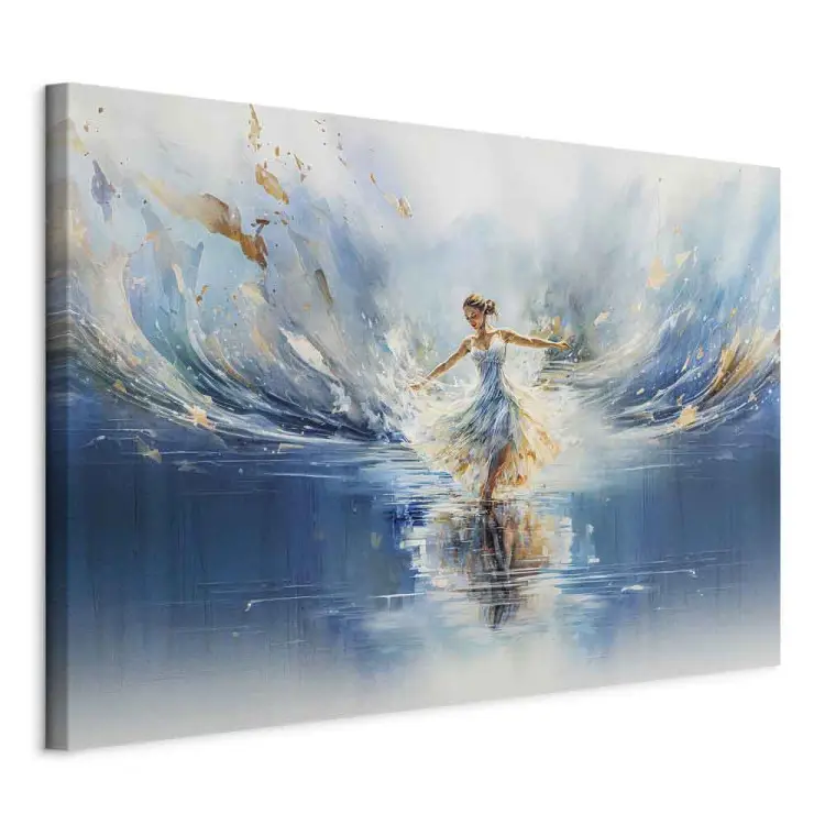 The Beauty of Dance - A Ballerina Dancing on the Surface of a Blue Lake