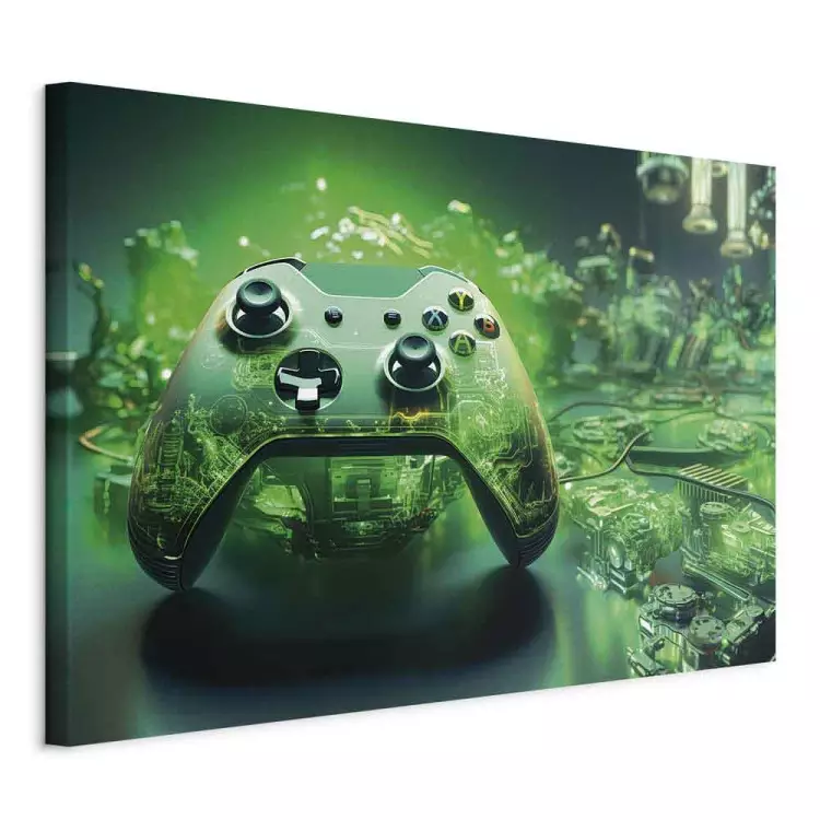 Gaming Technology - Game Pad on Intense Green Background