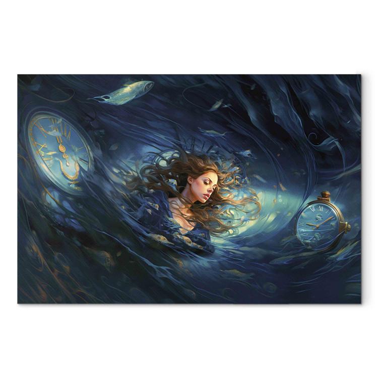 Canvas Print Time Collapse - A Beautiful Girl Absorbed in a Time Loop