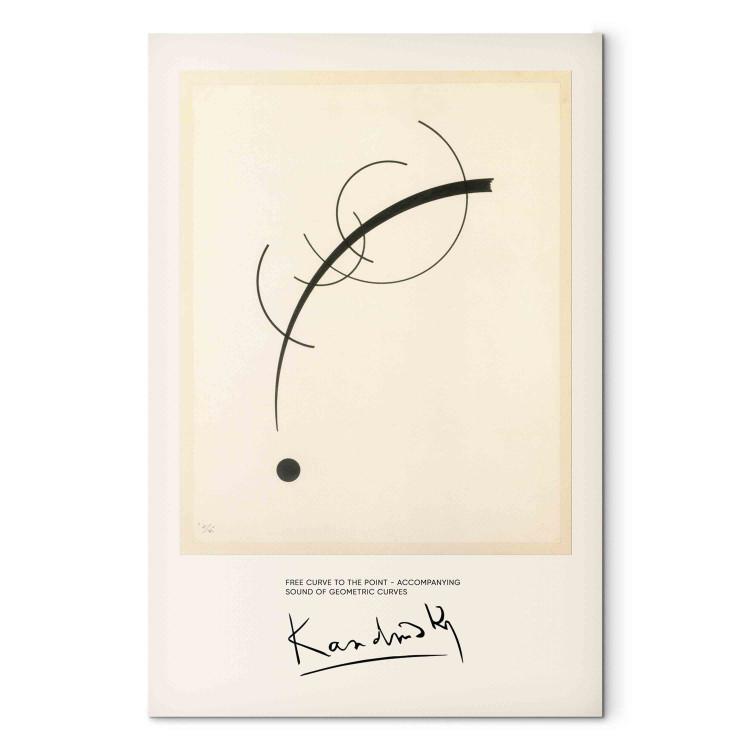 Canvas Print Relaxed Curve to a Point - Line and Plane According to Kandinsky