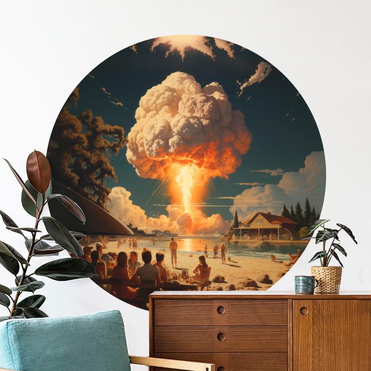 Round wallpaper Summer Disaster - A Holiday Resort With a Nuclear Explosion in the Background