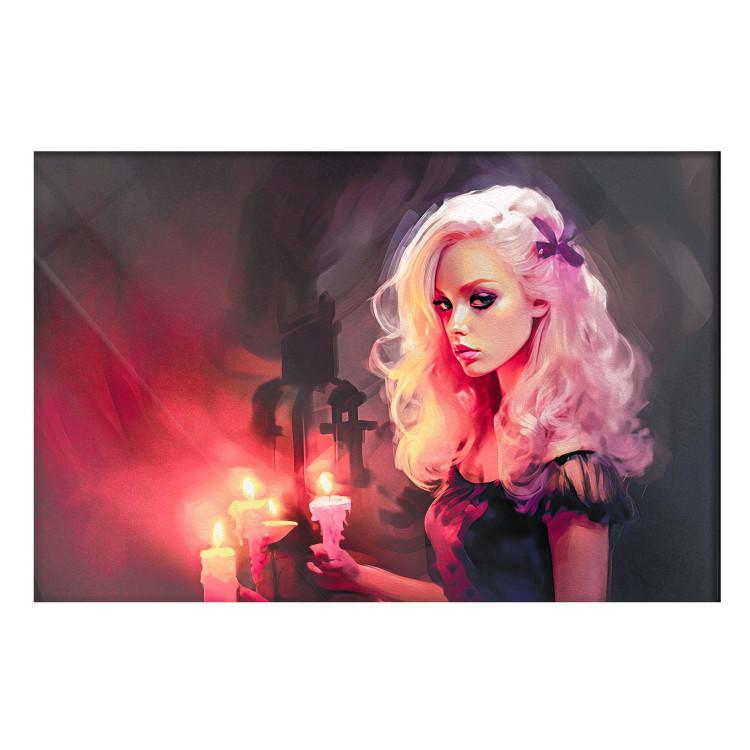Poster Girl With a Candle - A Beautiful and Mysterious Adept of Black Magic