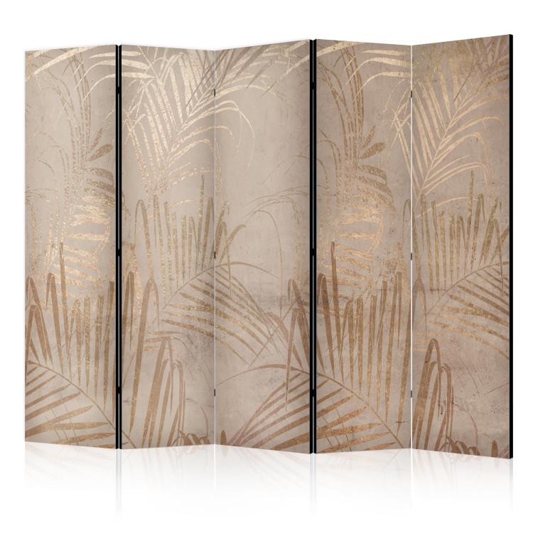 Room Divider Coast of Palm Trees - Artistic Beige Composition With Leaves II [Room Dividers]