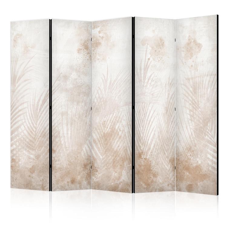 Room Divider Sandy Relaxation - Delicate Beige Palm Leaves II [Room Dividers]
