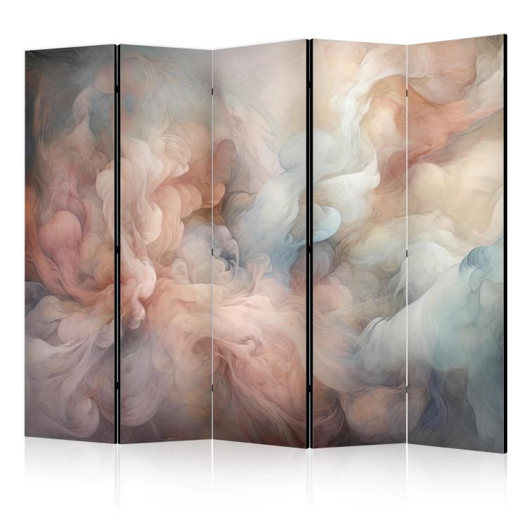 Room Divider Pastel Smoke - A Fluffy Cloud in Shades of Pink and Blue II [Room Dividers]