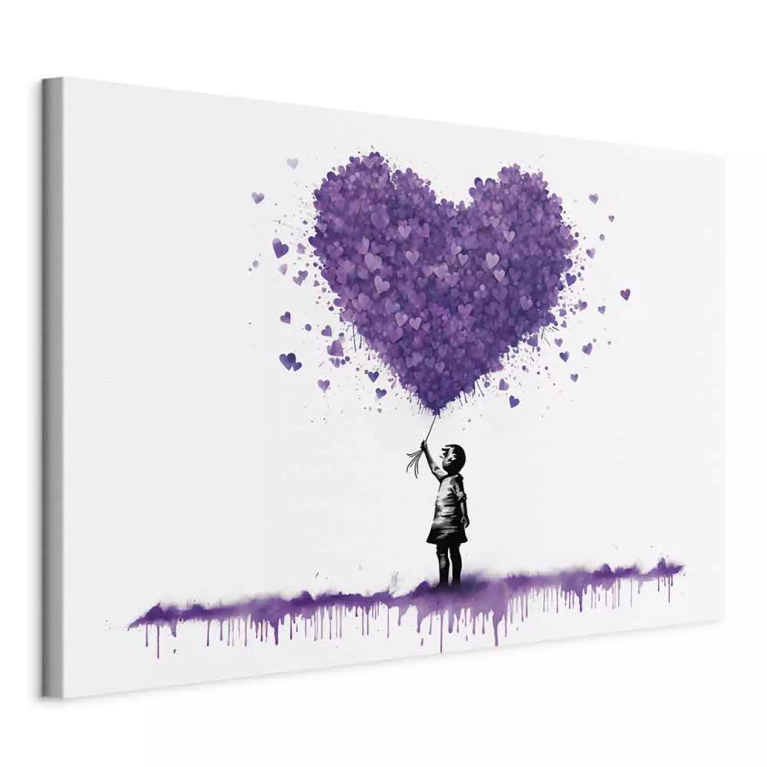 BANKSY Girl with Balloon PURPLE WCP特別COA Banksy - Girl with balloon purple Canvas 12 x 18