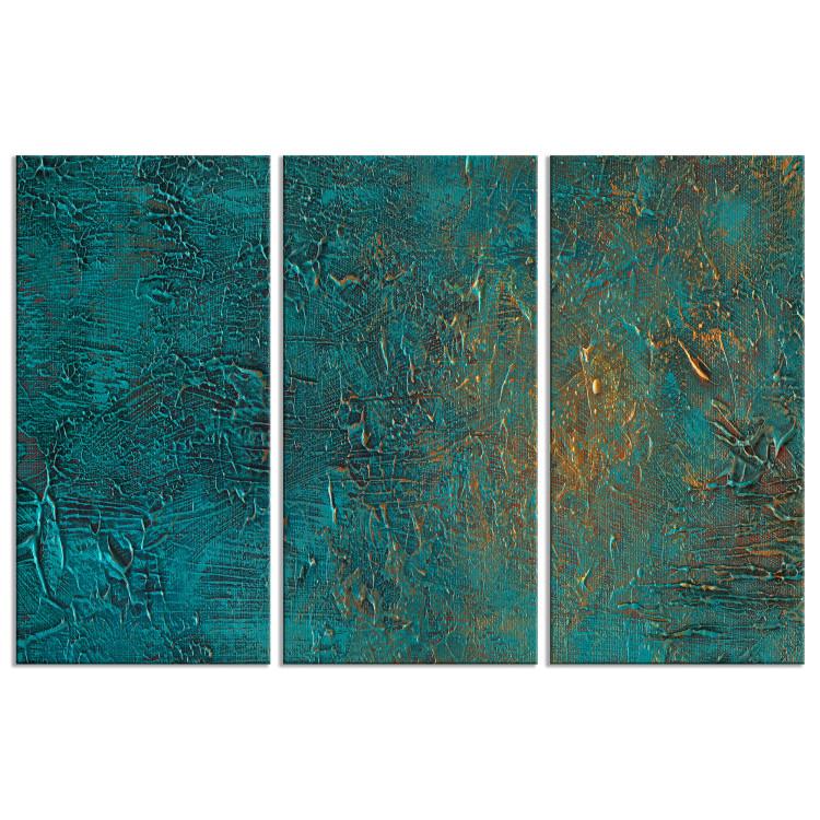 Canvas Print Azure Mirror - Dark Green Abstract With Visible Texture