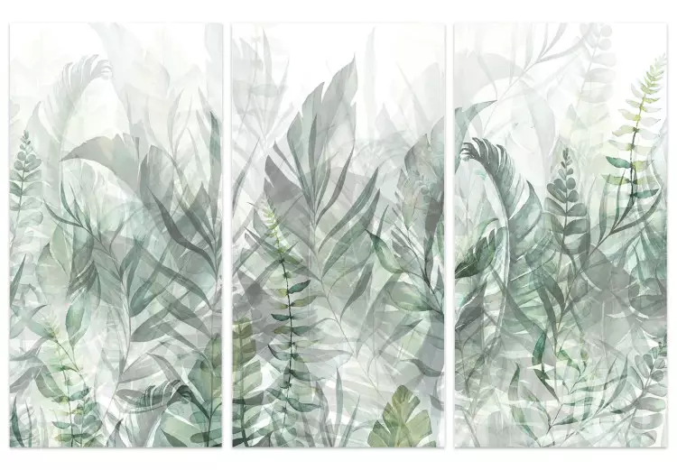 Canvas Print A Fertile Meadow - Lush Vegetation Intermingling on a White Background