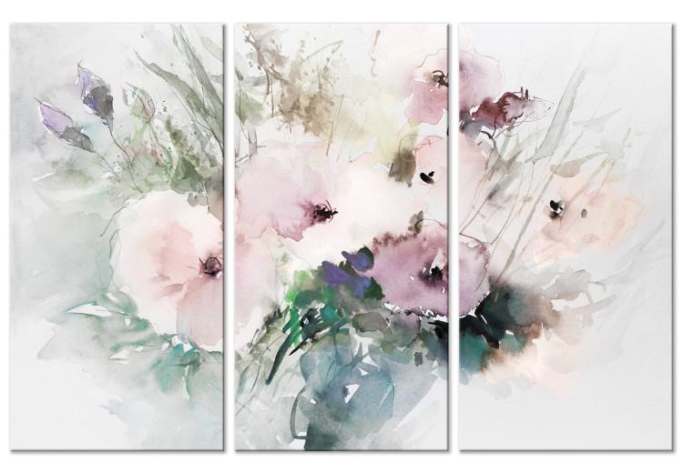 Canvas Print Bouquet of Flowers - Watercolor Painted Floral Composition