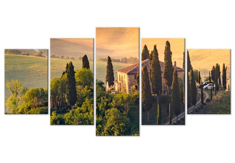 Canvas Print Tuscan Hills - Italian Landscape With Cottage and Sunny Fields