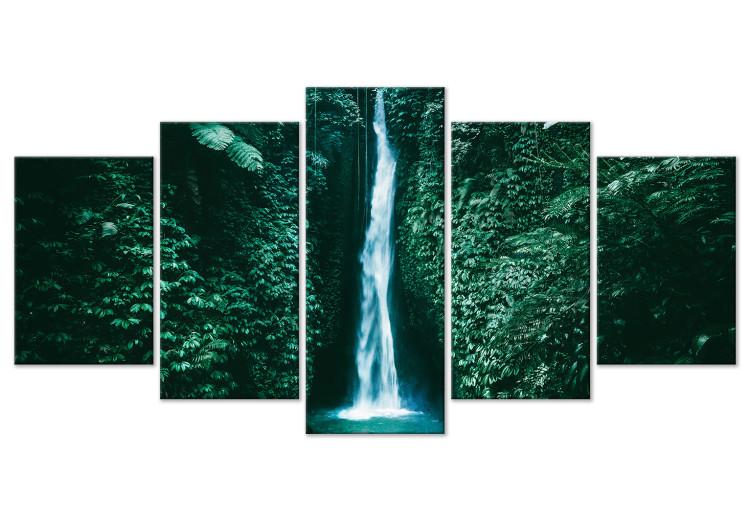 Canvas Print Exotic Waterfall - Mountain Stream in the Tropical Jungle