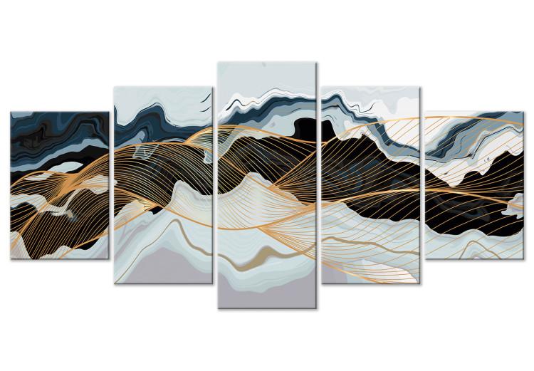 Canvas Print Shimmering Waves - An Abstract Composition in Shimmering Colors