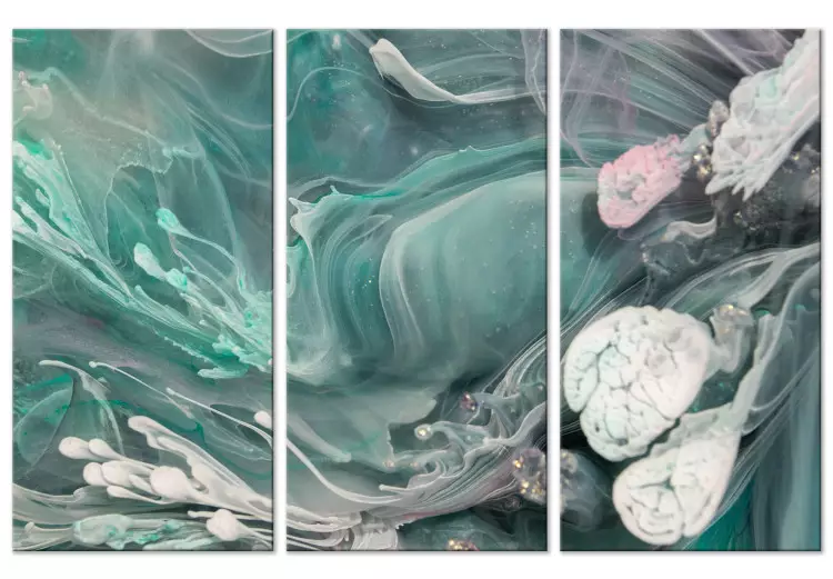 Turquoise Abstraction - Patches of Delicate Color Spilling Into White